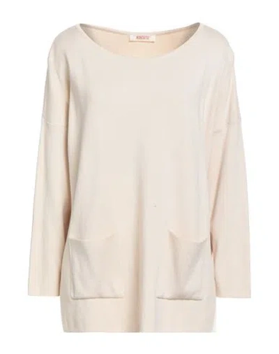 Kontatto Woman Sweater Beige Size Onesize Viscose, Acrylic, Elastane In Neutral