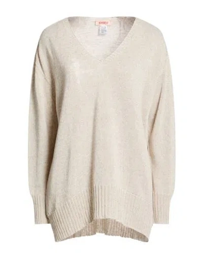 Kontatto Woman Sweater Beige Size Onesize Viscose, Linen, Polyamide In Neutral