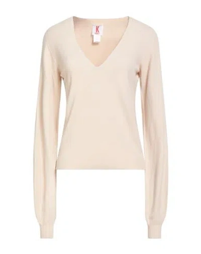Kontatto Woman Sweater Beige Size Onesize Viscose, Polyamide In Neutral