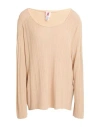 Kontatto Woman Sweater Beige Size Onesize Viscose, Polyester In Nude