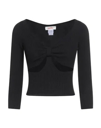 Kontatto Woman Sweater Black Size Onesize Viscose, Acrylic, Elastane