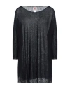 Kontatto Woman Sweater Blue Size Onesize Linen, Polyamide In Black