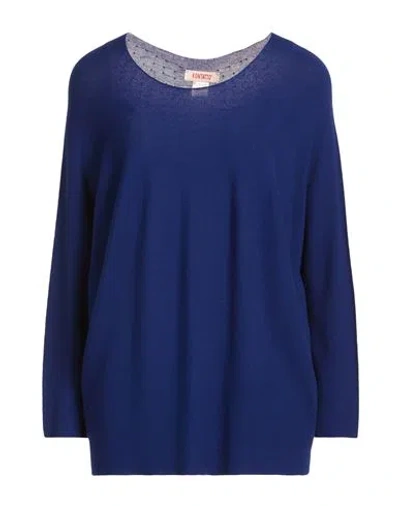 Kontatto Woman Sweater Blue Size Onesize Viscose, Pbt - Polybutylene Terephthalate