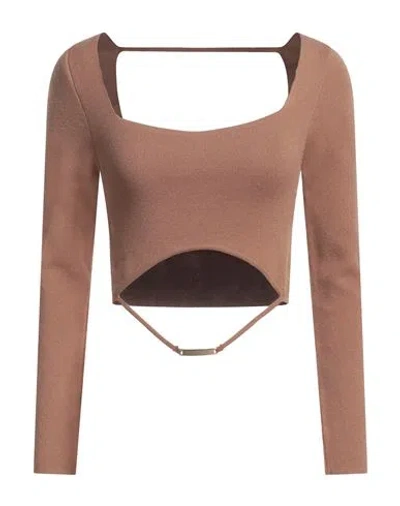 Kontatto Woman Sweater Camel Size Onesize Viscose, Acrylic, Elastane In Beige