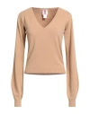 Kontatto Woman Sweater Camel Size Onesize Viscose, Polyamide In Neutral