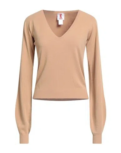 Kontatto Woman Sweater Camel Size Onesize Viscose, Polyamide In Neutral