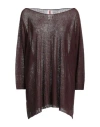 Kontatto Woman Sweater Chocolate Brown Size Onesize Linen, Polyamide In Brown