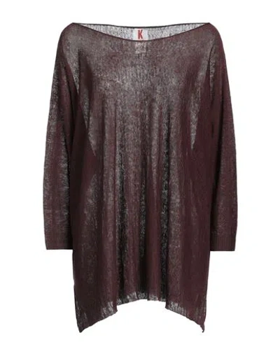 Kontatto Woman Sweater Chocolate Brown Size Onesize Linen, Polyamide