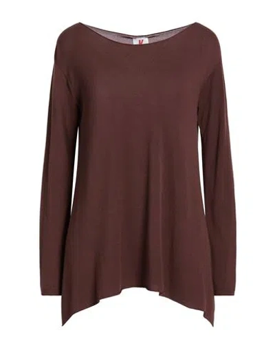 Kontatto Woman Sweater Chocolate Brown Size Onesize Viscose, Pbt - Polybutylene Terephthalate