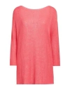 Kontatto Woman Sweater Coral Size Onesize Cotton In Pink