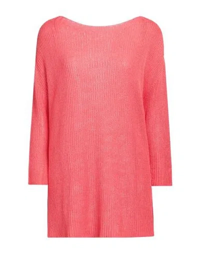 Kontatto Woman Sweater Coral Size Onesize Cotton In Pink