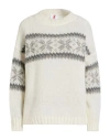 Kontatto Woman Sweater Cream Size Onesize Acrylic, Mohair Wool, Polyamide In White