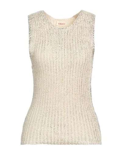 Kontatto Woman Sweater Cream Size Onesize Cotton In Neutral