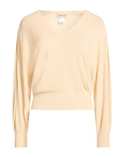 Kontatto Woman Sweater Cream Size Onesize Viscose, Pbt - Polybutylene Terephthalate In Neutral