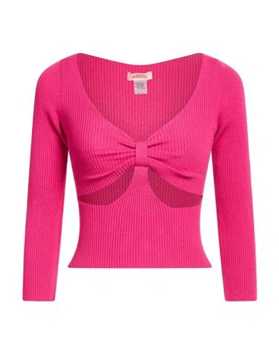 Kontatto Woman Sweater Fuchsia Size Onesize Viscose, Acrylic, Elastane In Pink
