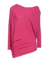 Kontatto Woman Sweater Fuchsia Size Onesize Viscose, Pbt - Polybutylene Terephthalate In Pink
