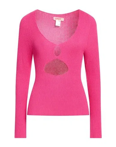 Kontatto Woman Sweater Fuchsia Size Onesize Viscose, Pbt - Polybutylene Terephthalate In Pink