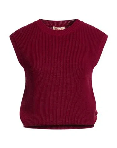Kontatto Woman Sweater Garnet Size Onesize Cotton In Red