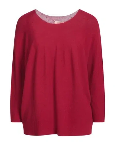 Kontatto Woman Sweater Garnet Size Onesize Viscose, Pbt - Polybutylene Terephthalate In Red