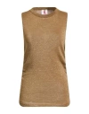 Kontatto Woman Sweater Gold Size Onesize Viscose, Polyamide, Metallic Fiber In Brown