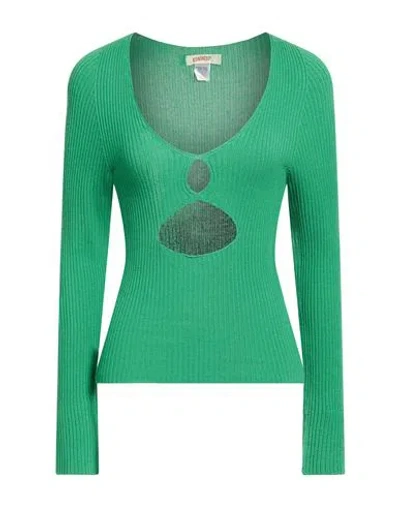 Kontatto Woman Sweater Green Size Onesize Viscose, Pbt - Polybutylene Terephthalate
