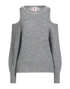 Kontatto Woman Sweater Grey Size Onesize Alpaca Wool, Polyamide In Gray