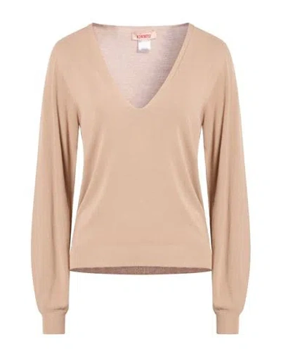 Kontatto Woman Sweater Light Brown Size Onesize Viscose, Pbt - Polybutylene Terephthalate In Neutral