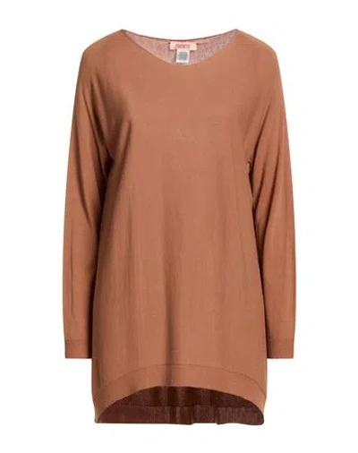 Kontatto Woman Sweater Light Brown Size Onesize Viscose, Polyester