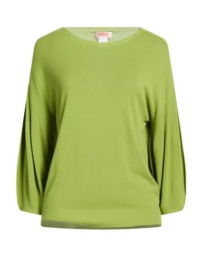 Kontatto Woman Sweater Light Green Size Onesize Viscose, Pbt - Polybutylene Terephthalate