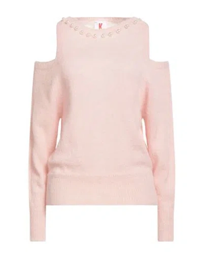 Kontatto Woman Sweater Light Pink Size Onesize Alpaca Wool, Polyamide