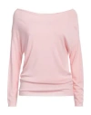 Kontatto Woman Sweater Light Pink Size Onesize Viscose, Pbt - Polybutylene Terephthalate