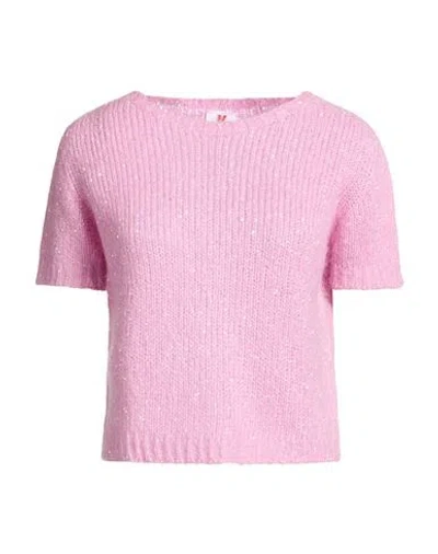 Kontatto Woman Sweater Mauve Size Onesize Polyamide, Acrylic, Mohair Wool, Wool In Pink