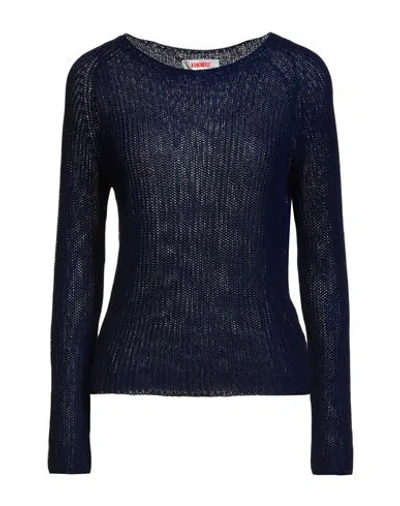 Kontatto Woman Sweater Midnight Blue Size Onesize Cotton