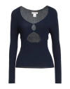 Kontatto Woman Sweater Midnight Blue Size Onesize Viscose, Pbt - Polybutylene Terephthalate