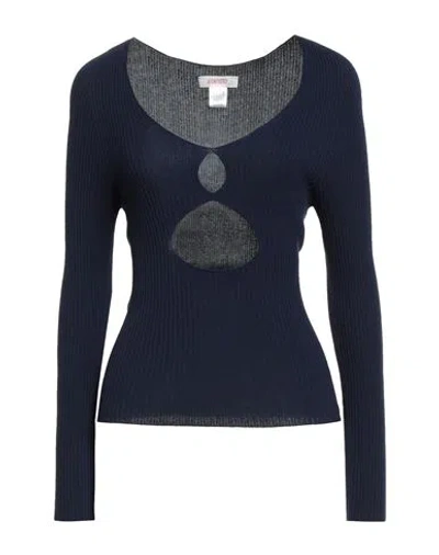 Kontatto Woman Sweater Midnight Blue Size Onesize Viscose, Pbt - Polybutylene Terephthalate