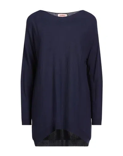 Kontatto Woman Sweater Midnight Blue Size Onesize Viscose, Pbt - Polybutylene Terephthalate