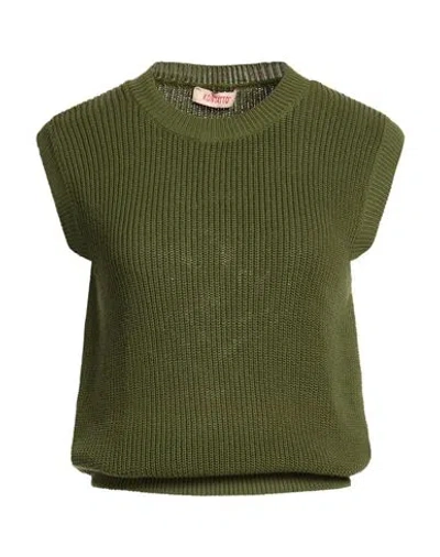 Kontatto Woman Sweater Military Green Size Onesize Cotton