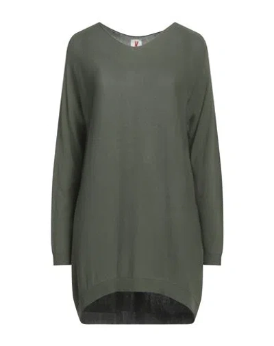 Kontatto Woman Sweater Military Green Size Onesize Viscose, Polyester In Green