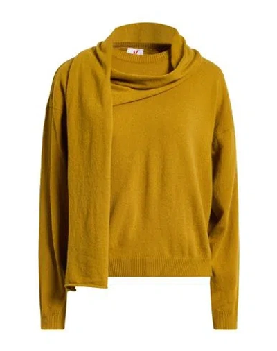 Kontatto Woman Sweater Mustard Size Onesize Polyamide, Wool, Viscose, Cashmere In Gold
