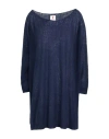 Kontatto Woman Sweater Navy Size Onesize Viscose, Polybutylene In Navy