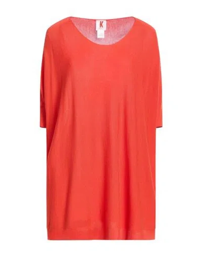Kontatto Woman Sweater Orange Size Onesize Viscose, Polybutylene