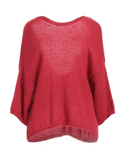 Kontatto Woman Sweater Red Size Onesize Acrylic, Mohair Wool, Polyamide