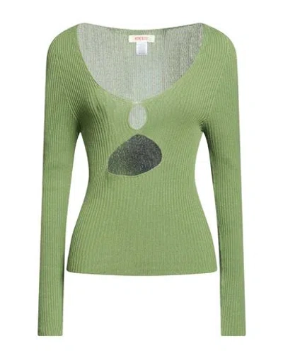 Kontatto Woman Sweater Sage Green Size Onesize Viscose, Pbt - Polybutylene Terephthalate