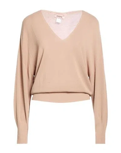 Kontatto Woman Sweater Sand Size Onesize Viscose, Pbt - Polybutylene Terephthalate In Brown