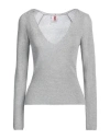 Kontatto Woman Sweater Silver Size Onesize Viscose, Polyamide, Metallic Fiber In Silver