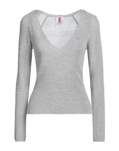Kontatto Woman Sweater Silver Size Onesize Viscose, Polyamide, Metallic Fiber