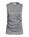 Kontatto Woman Sweater Silver Size Onesize Viscose, Polyamide, Metallic Fiber In Gray
