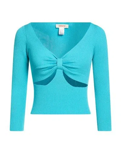 Kontatto Woman Sweater Turquoise Size Onesize Viscose, Acrylic, Elastane In Blue