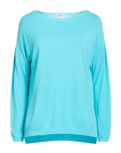 Kontatto Woman Sweater Turquoise Size Onesize Viscose, Polyester In Blue
