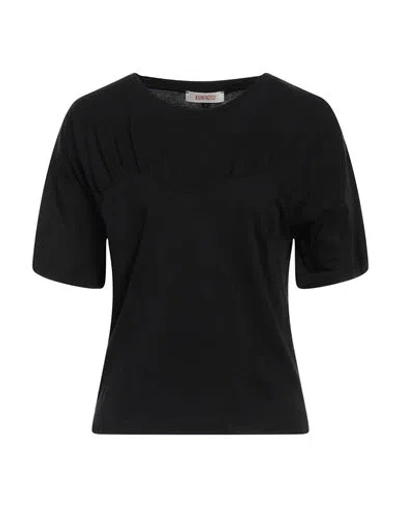Kontatto Woman T-shirt Black Size M Cotton